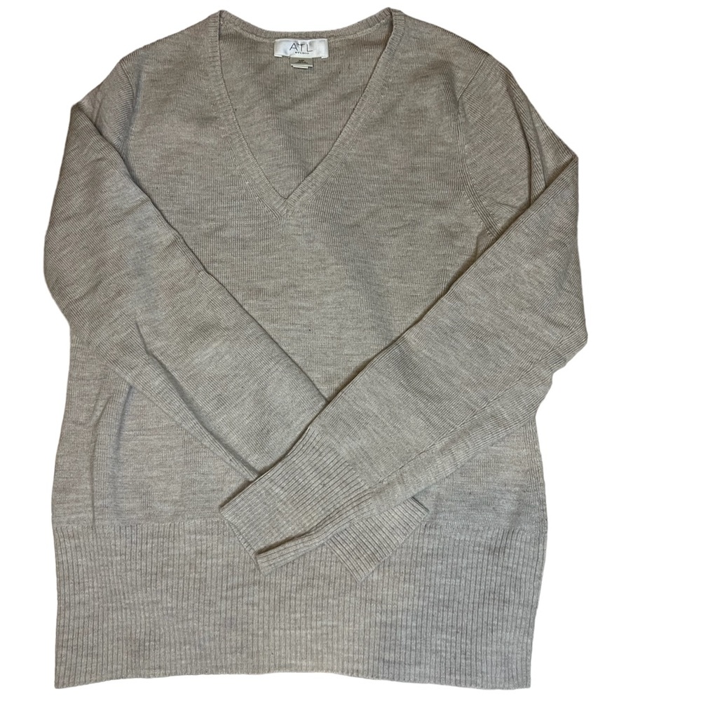 ATL Studio Grey V Neck Sweater